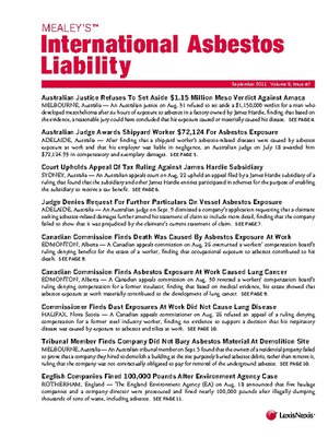 cover image of Mealey's International Asbestos Liability Report